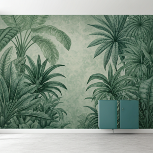 botanical garden 3d wallpaper mural for a dental office