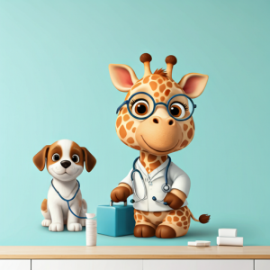 cartoon character children's clinic wallpaper