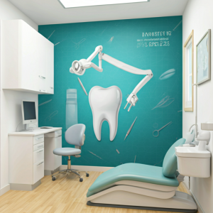 dental clinic staff room 3d wallpaper