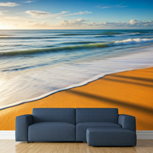 interplay of light and shadow beach wallpaper mural