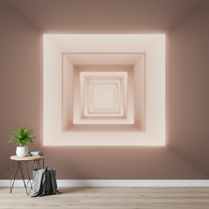 minimalistic tunnel mural