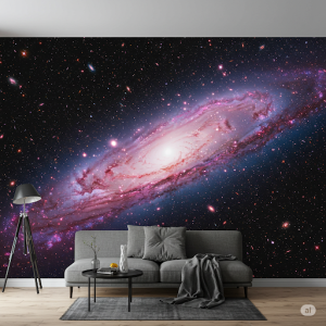 panorama of distant galaxies wallpaper mural
