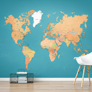 travel agency world map mural