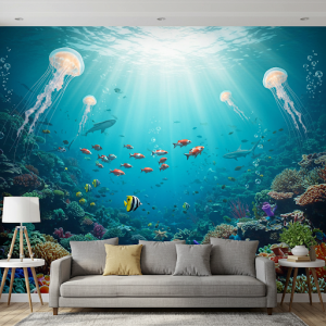 Realistic bamboo forest 3d wall mural office interior design