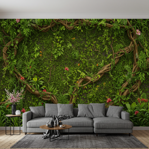 3D jungle vine mural