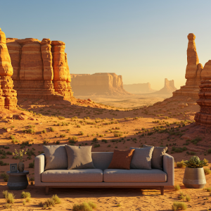 3d desert landscape, nature wallpaper mural.
