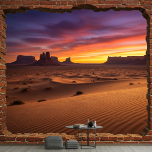 Dramatic desert landscape 3D wallpaper mural.