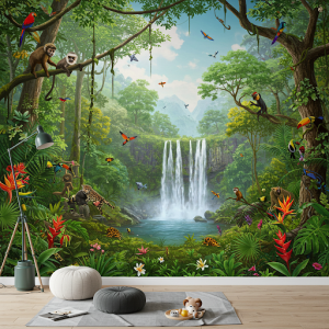 Hyper realistic vibrant nature mural