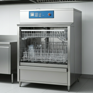 Small restaurant kitchen dishwasher machine fit out.