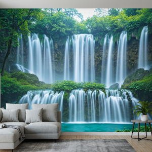 Volumetric waterfalls wallpaper