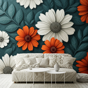 contemporary flower wallpaper mural