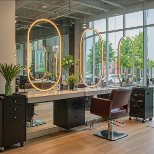 hair salon styling workstation