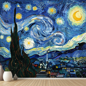 painting of a starry night sky nature wallpaper