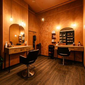 zoning of a small hair salon interior