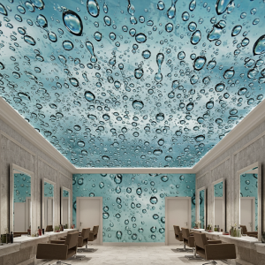 3d water droplets salon ceiling wallpaper