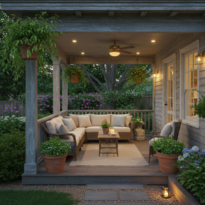 A back porch design.