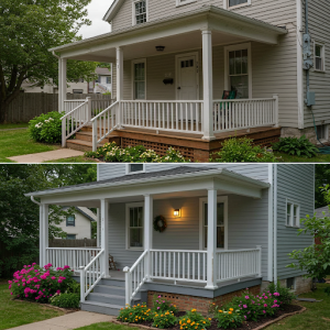 A porch remodeling boosting a home's curb appeal and value.