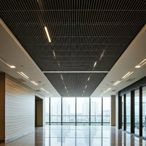 Acoustic ceiling in a commercial banking hall