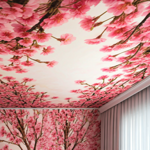 Cherry blossom ceiling wallpaper