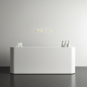 Minimalistic beauty spa reception desk