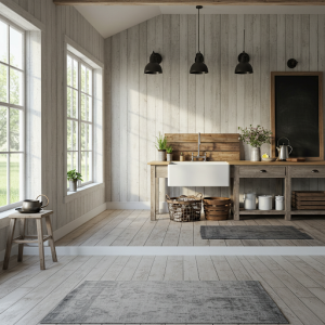 Shiplap farmhouse wallpaper mural