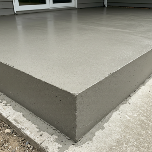 The porch concrete base must be strong, level, and clean. It should be treated with a primer to even out the absorbent properties.