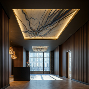 a design for a salon ceiling inspired by abstract art