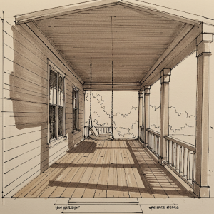 drawing of a porch layout