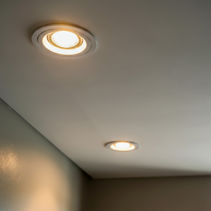 flat gypsum ceiling with recessed lighting