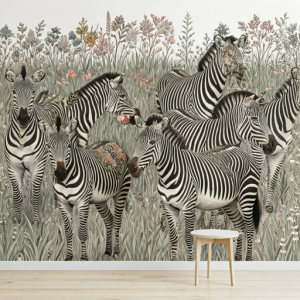 zebras wallpaper mural