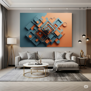 Abstract Geometric Shapes Wall Art.