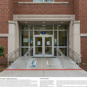 Evaluation of the accessibility of the building's entrances.