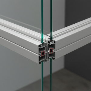 Glass wall partitions two-chamber profile, which has optimal load-bearing characteristics.