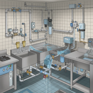 Installation High Volume Water Supply System to support multiple sinks, dishwashers, and other commercial kitchen equipment.