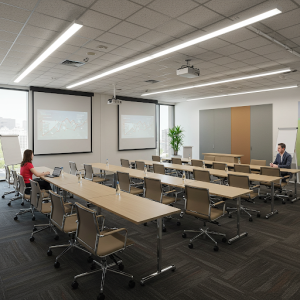 Multi-purpose meeting rooms that can be transformed into training spaces.