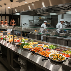 commercial kitchen food counter design.