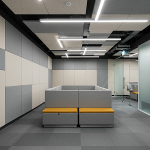 ergonomic office wall and ceiling acoustic design