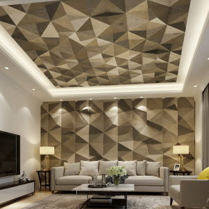 living room ceiling 3d geometric wallpaper