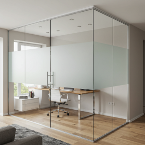 soundproof glass partition for home office