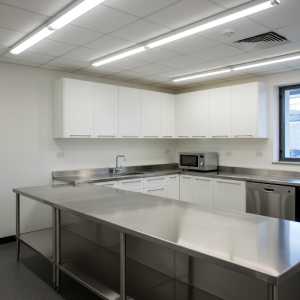 Anti-Print stainless steel office kitchen surfaces.