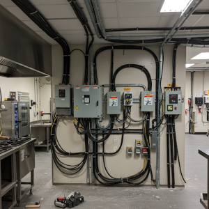 Commercial kitchen upgrade of electrical system.