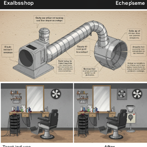 Enlarging barbershop exhaust vent to ensure adequate ventilation.