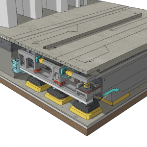 Floor vibration insulation.