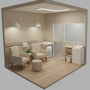 Lactation room interior layout