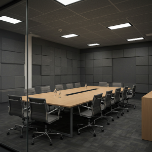 Mass-loaded vinyl (MLV) barriers are highly effective in soundproofing a meeting room. 