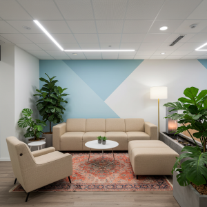 Office breakroom relaxation zone
