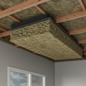 Rock wool insulation in the ceiling minimizes the transmission of sound between floors.