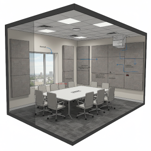 Sound and vibration insulation of a conference room. Sound and vibration insulation of a conference room.