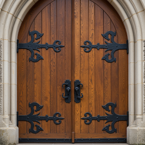 Their dense construction of church doors, involving solid wood or composite materials, provides a substantial barrier against sound waves.