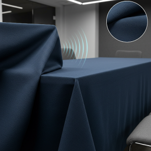 Using thick, fabric conference tablecloths helps absorb some of the sound.